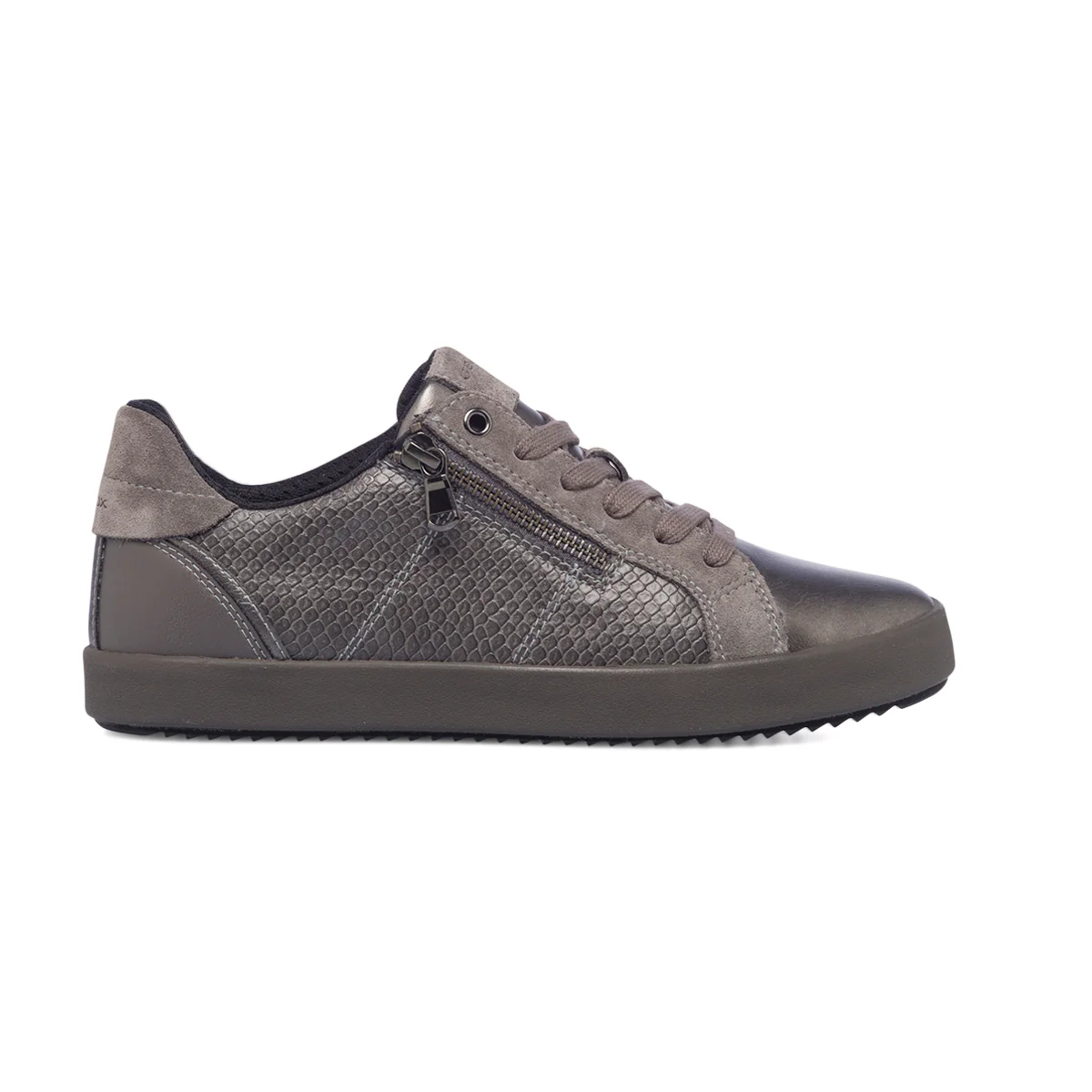 Sneakers grigia da donna con zip laterale Geox Blomiee