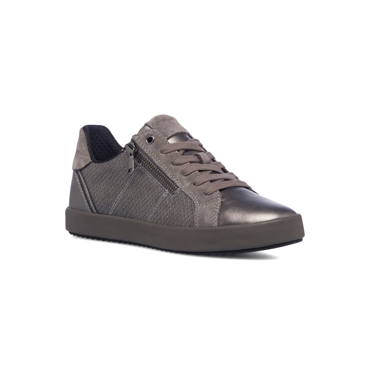 Sneakers grigia da donna con zip laterale Geox Blomiee - Image 2