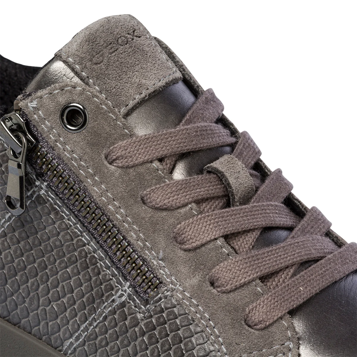 Sneakers grigia da donna con zip laterale Geox Blomiee - Image 6