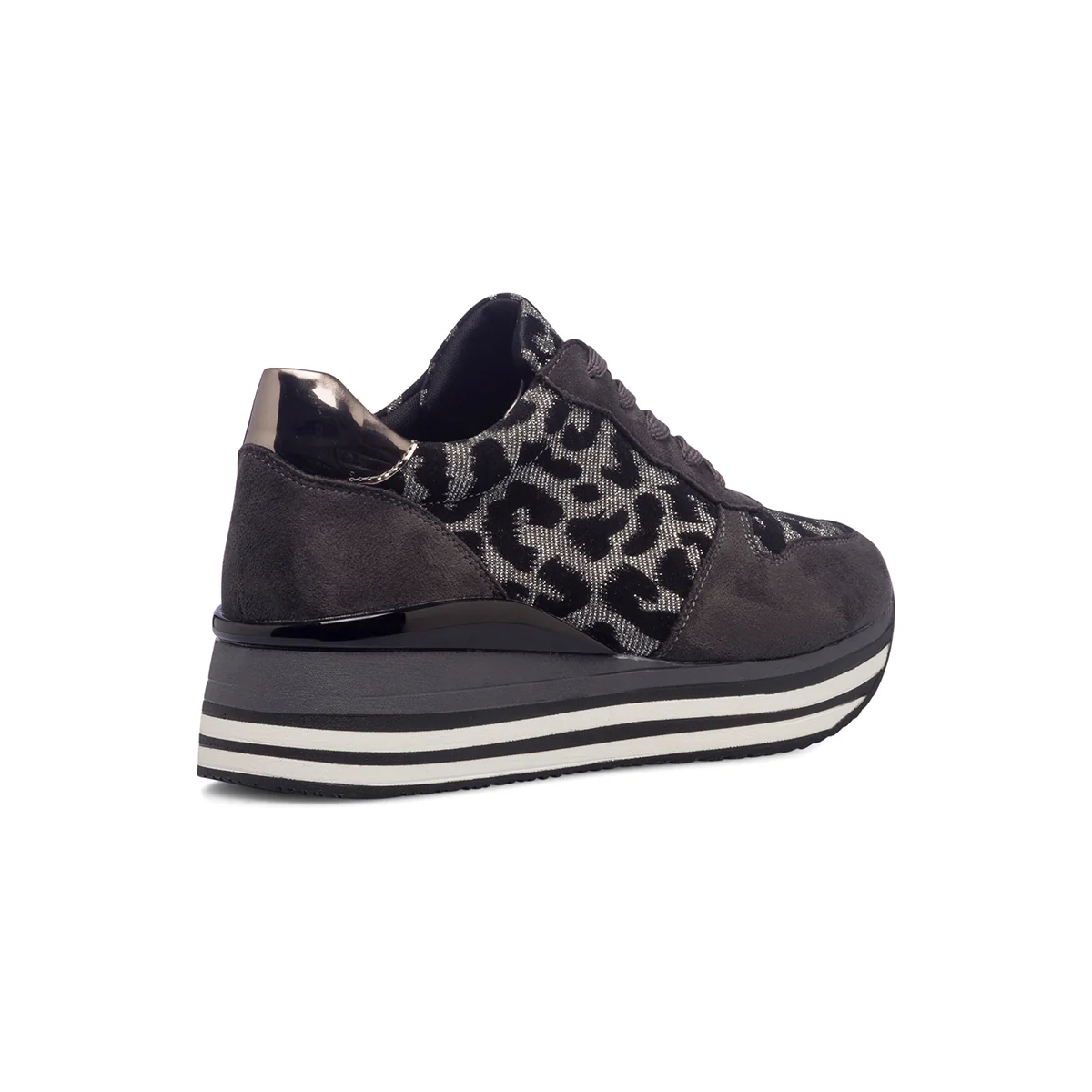Sneakers grigie animalier da donna con maxi-suola Lora Ferres - Image 3