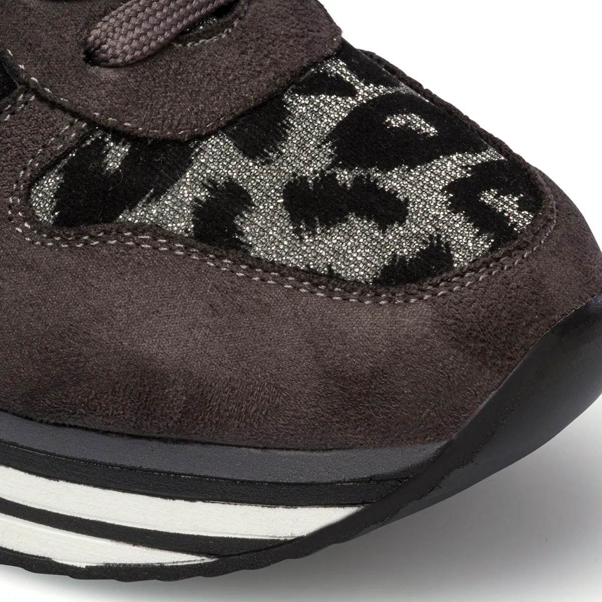 Sneakers grigie animalier da donna con maxi-suola Lora Ferres - Image 5