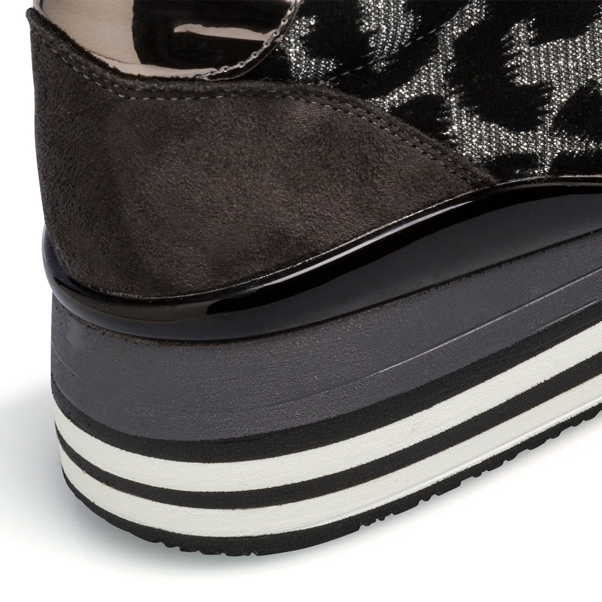 Sneakers grigie animalier da donna con maxi-suola Lora Ferres - Image 7