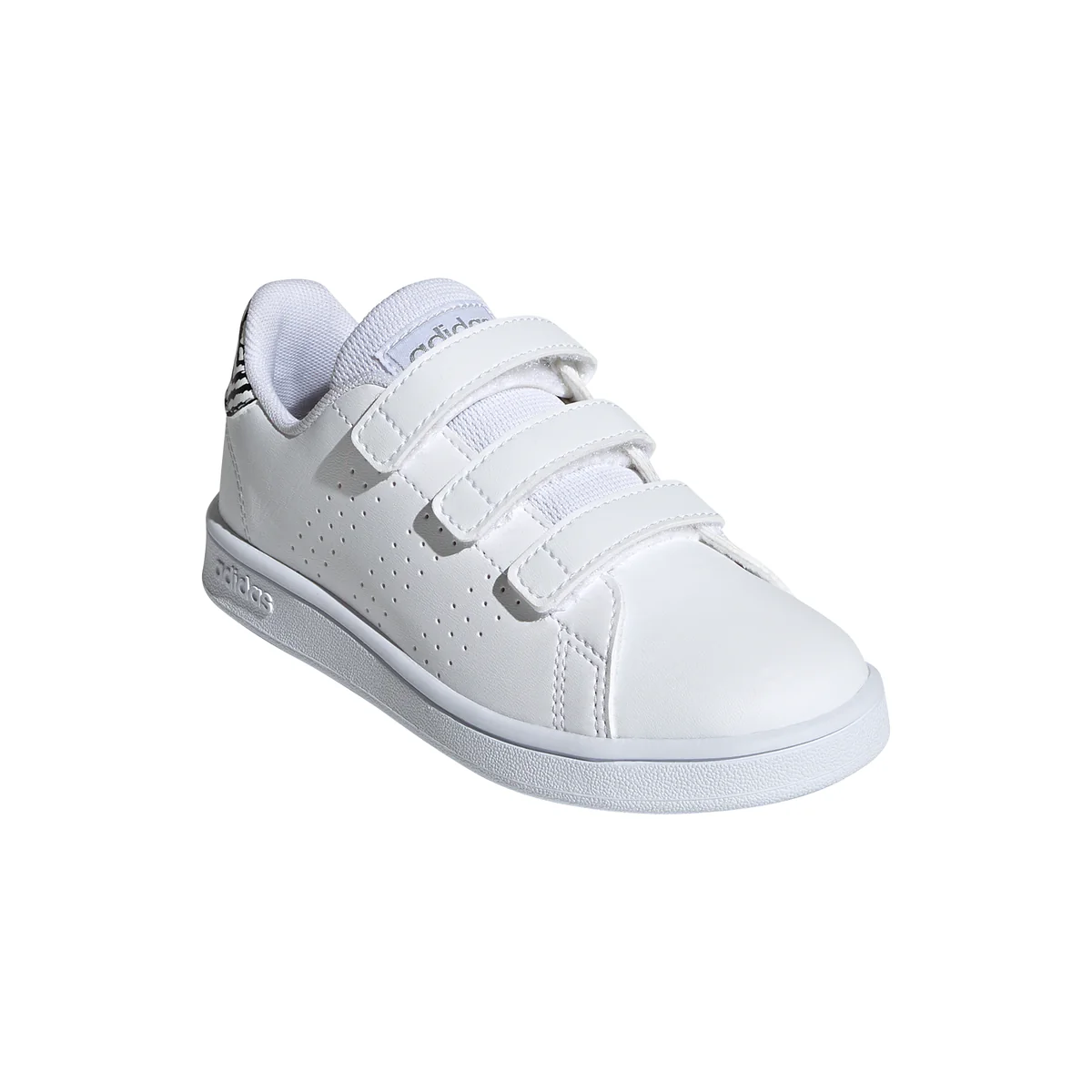 Sneakers grigie con strisce traforate adidas Advantage - Image 4