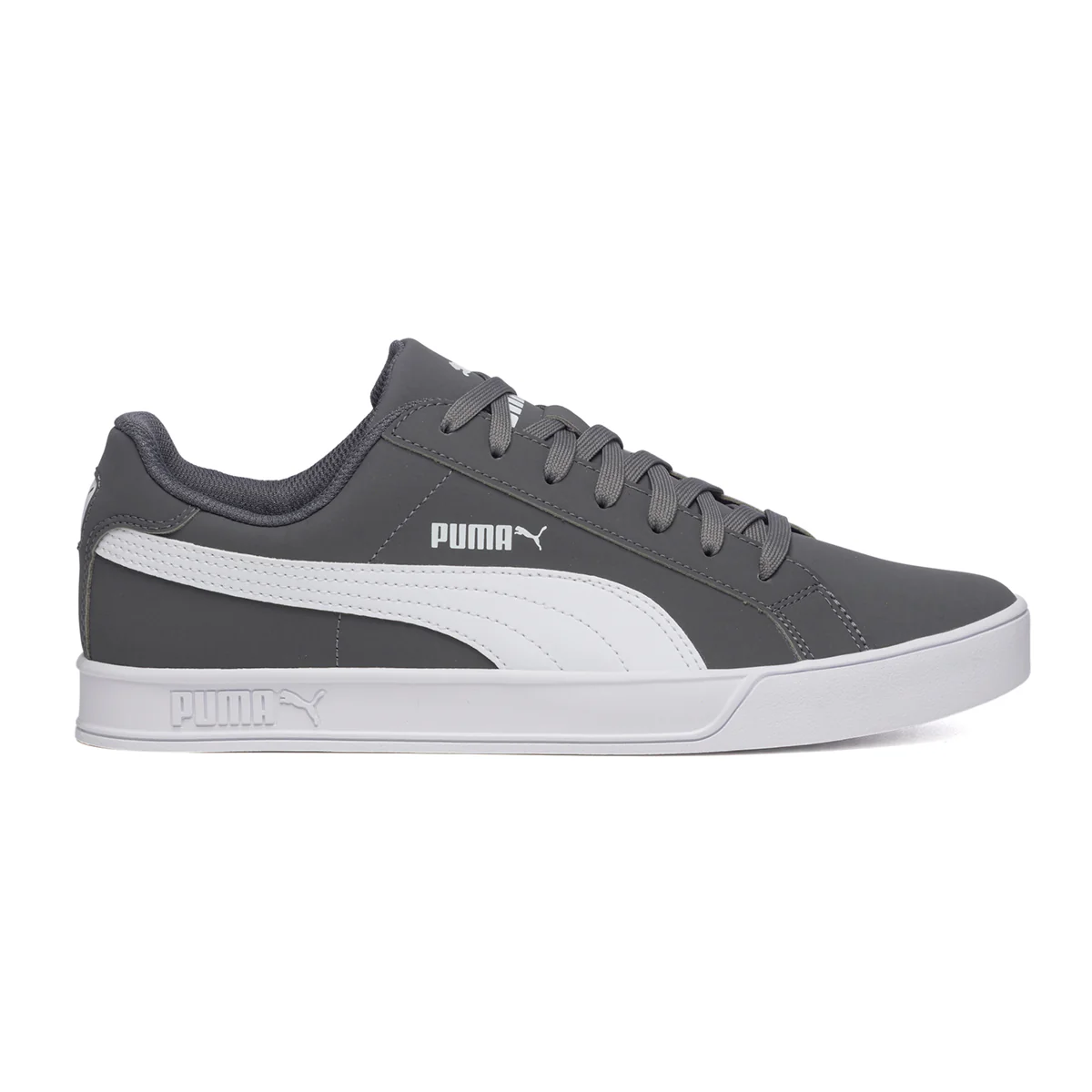 Sneakers grigie con striscia laterale a contrasto Puma Smash Vulc