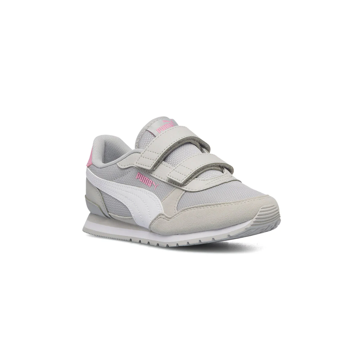 Sneakers grigie da bambina con dettagli rosa Puma ST Runner v3 Mesh V Inf - Image 2