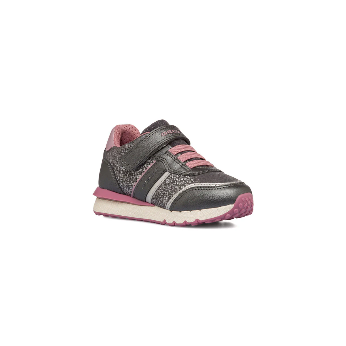 Sneakers grigie da bambina effetto perlato Geox Fastics - Image 2