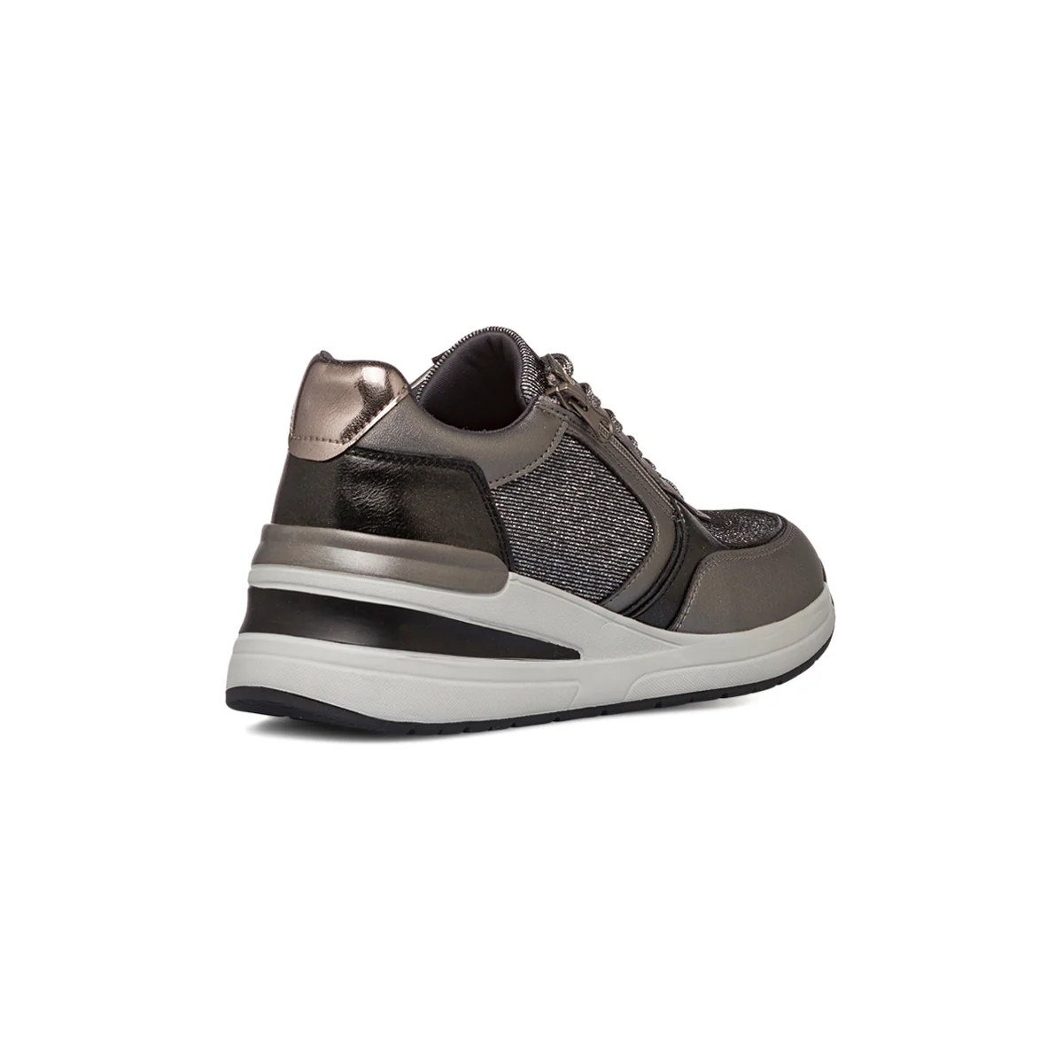 Sneakers grigie da donna con dettagli glitter e zip Lora Ferres - Image 3