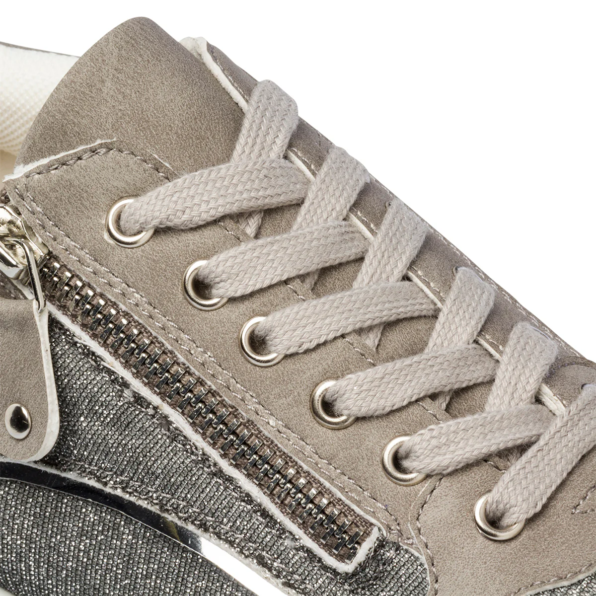 Sneakers grigie da donna con maxi-suola e glitter Lora Ferres - Image 6