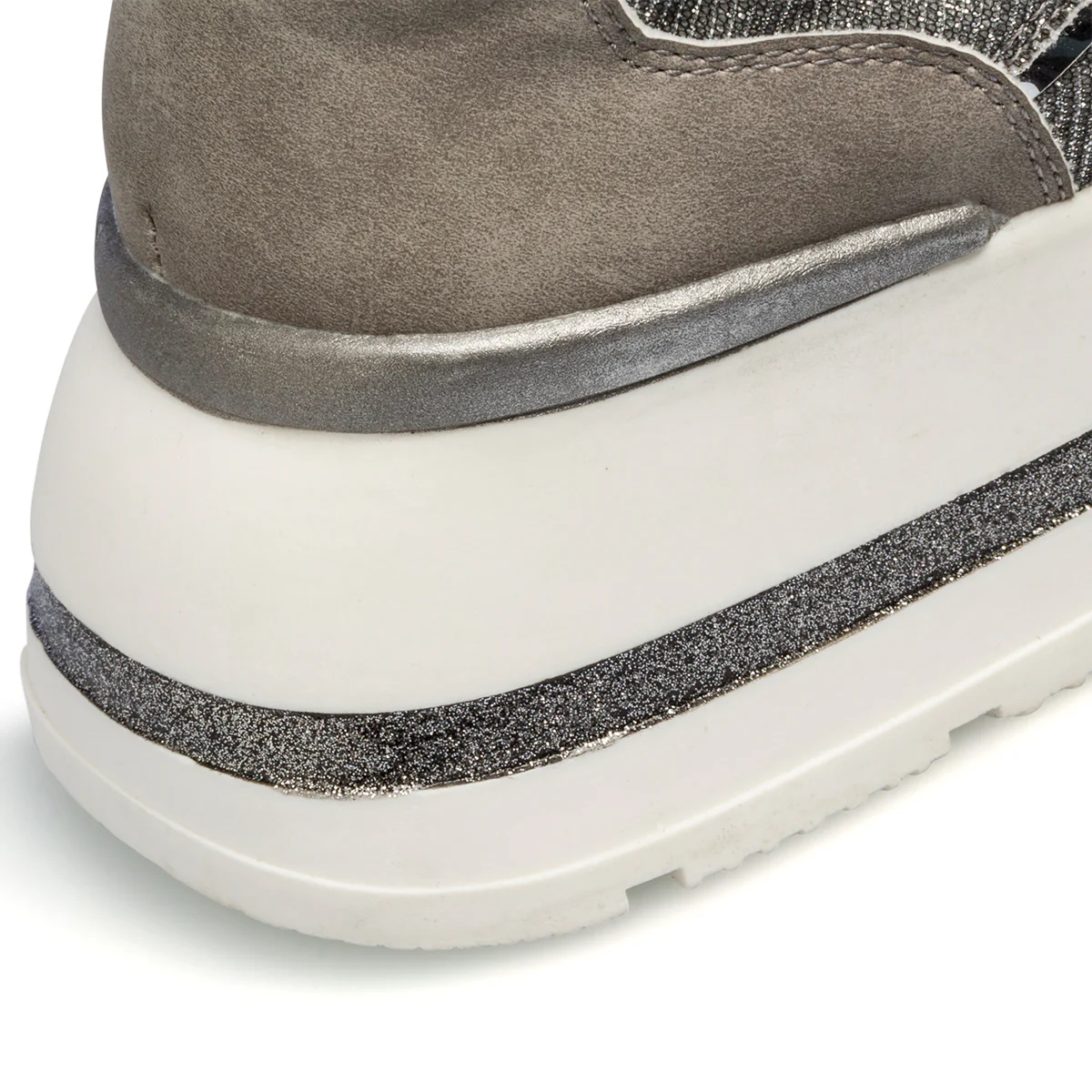 Sneakers grigie da donna con maxi-suola e glitter Lora Ferres - Image 7