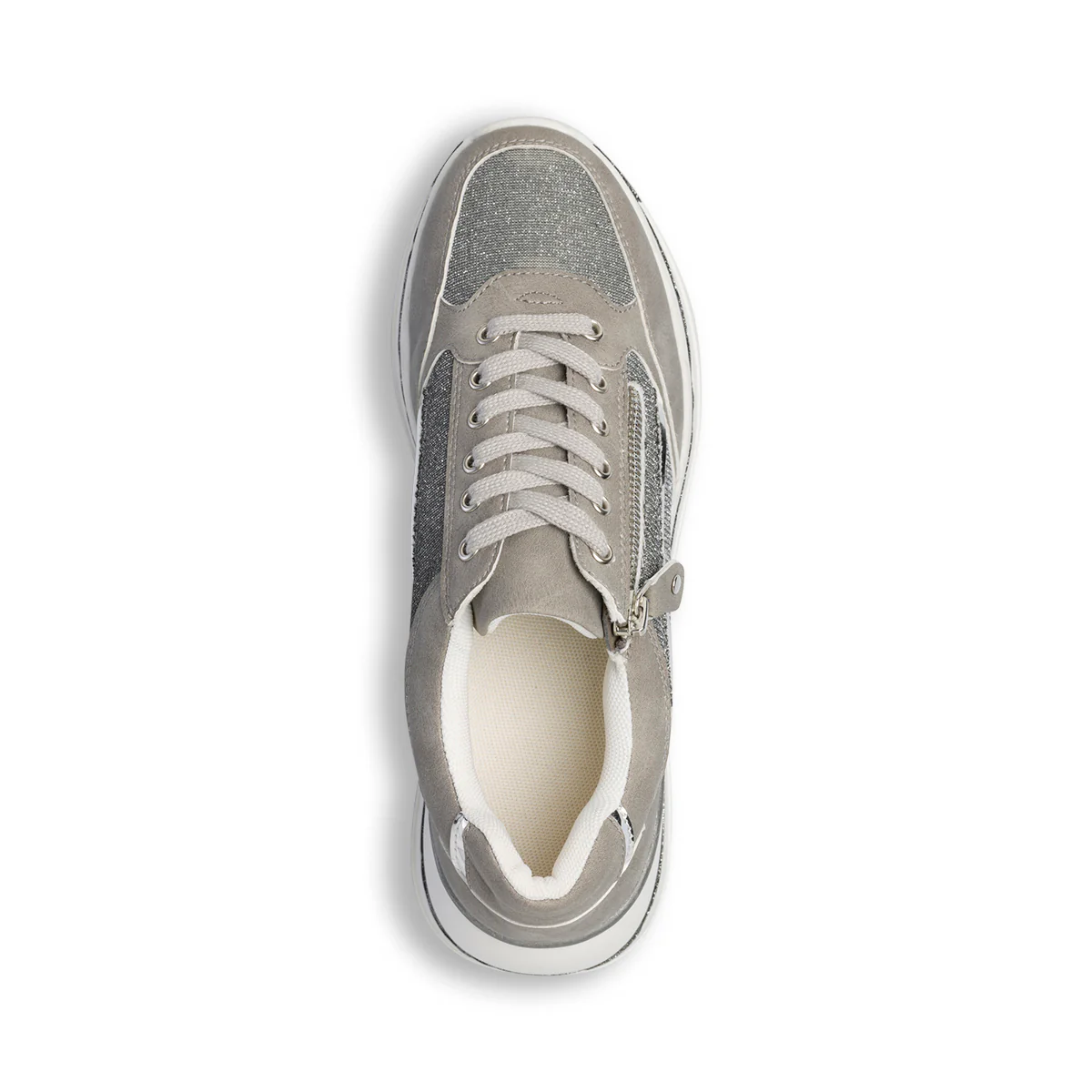 Sneakers grigie da donna con maxi-suola e glitter Lora Ferres - Image 8