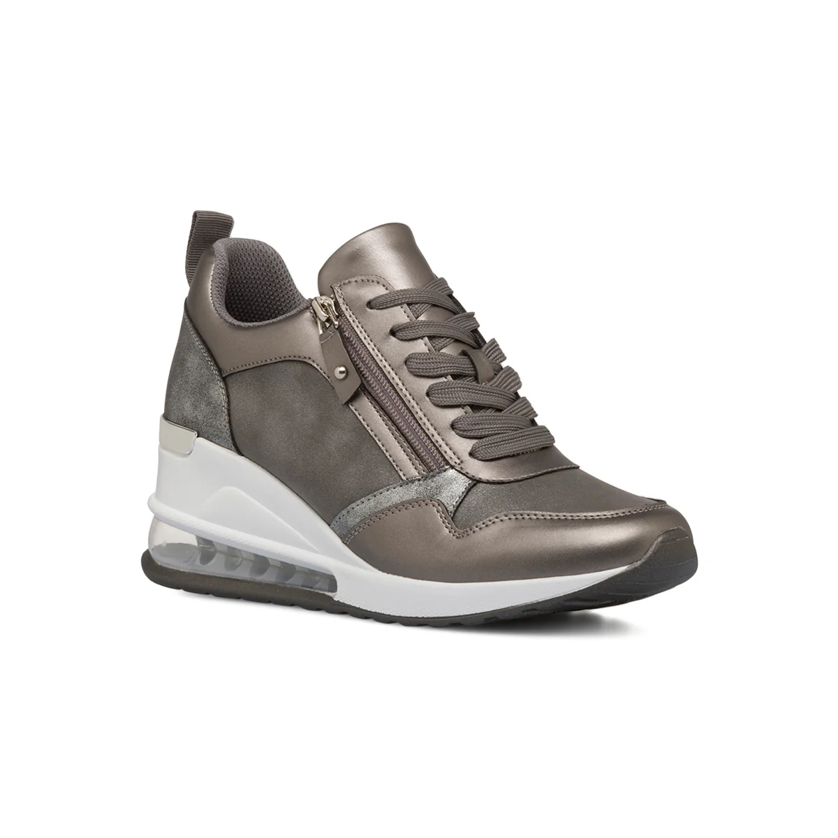 Sneakers grigie da donna con zip laterale e suola ad aria Swish Jeans - Image 2