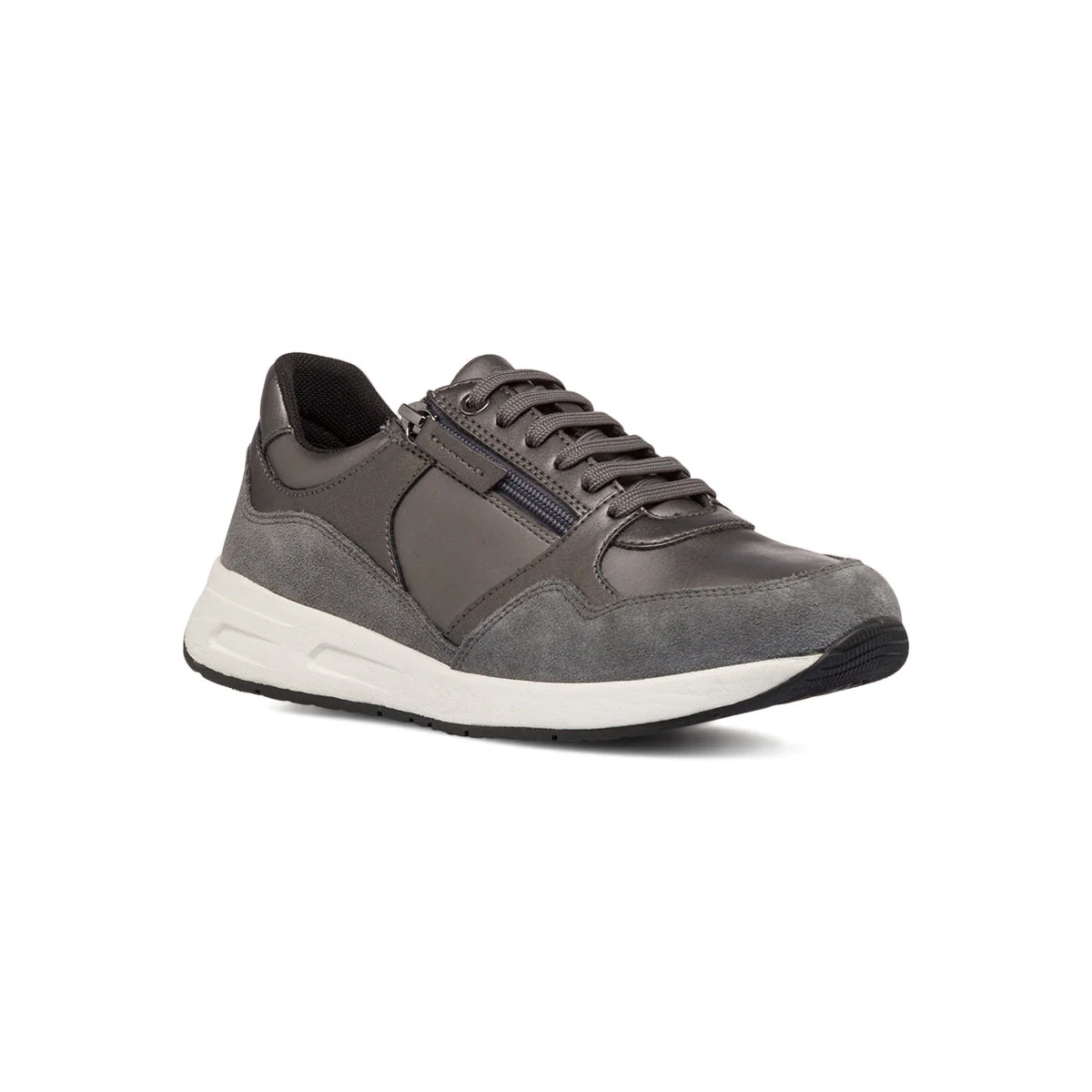 Sneakers grigie da donna con zip laterale Geox Bulmya - Image 2