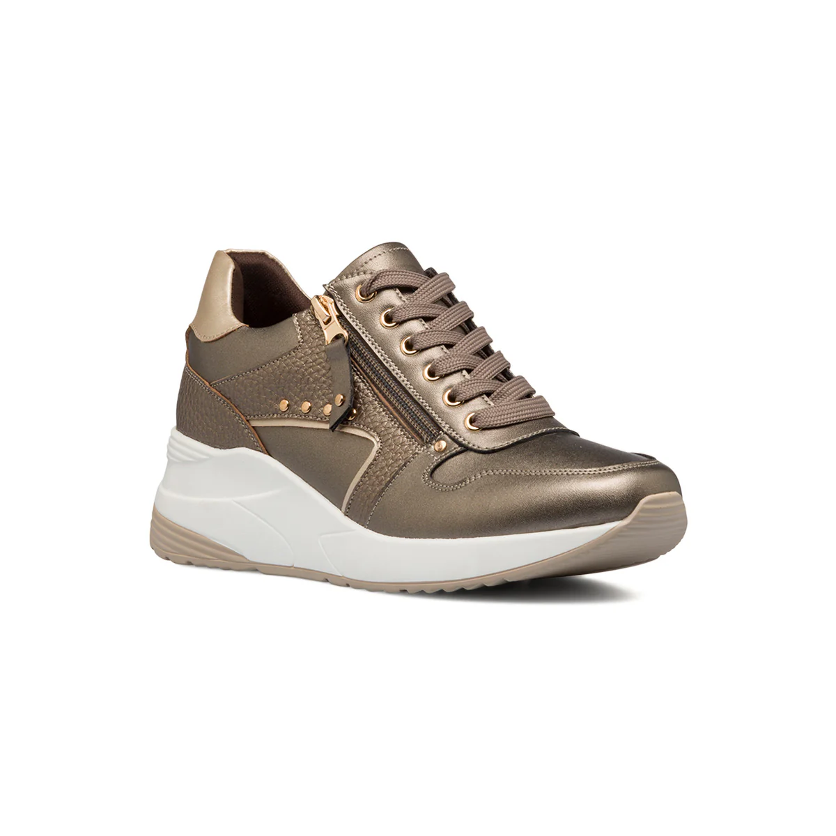 Sneakers grigie da donna con zip laterale Lora Ferres - Image 2