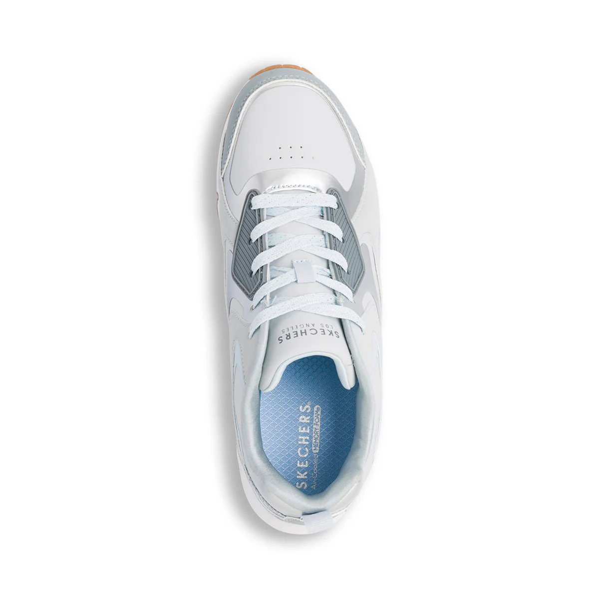 Sneakers grigie da ragazza con suola ad aria Skechers Uno Gen1 - Image 6