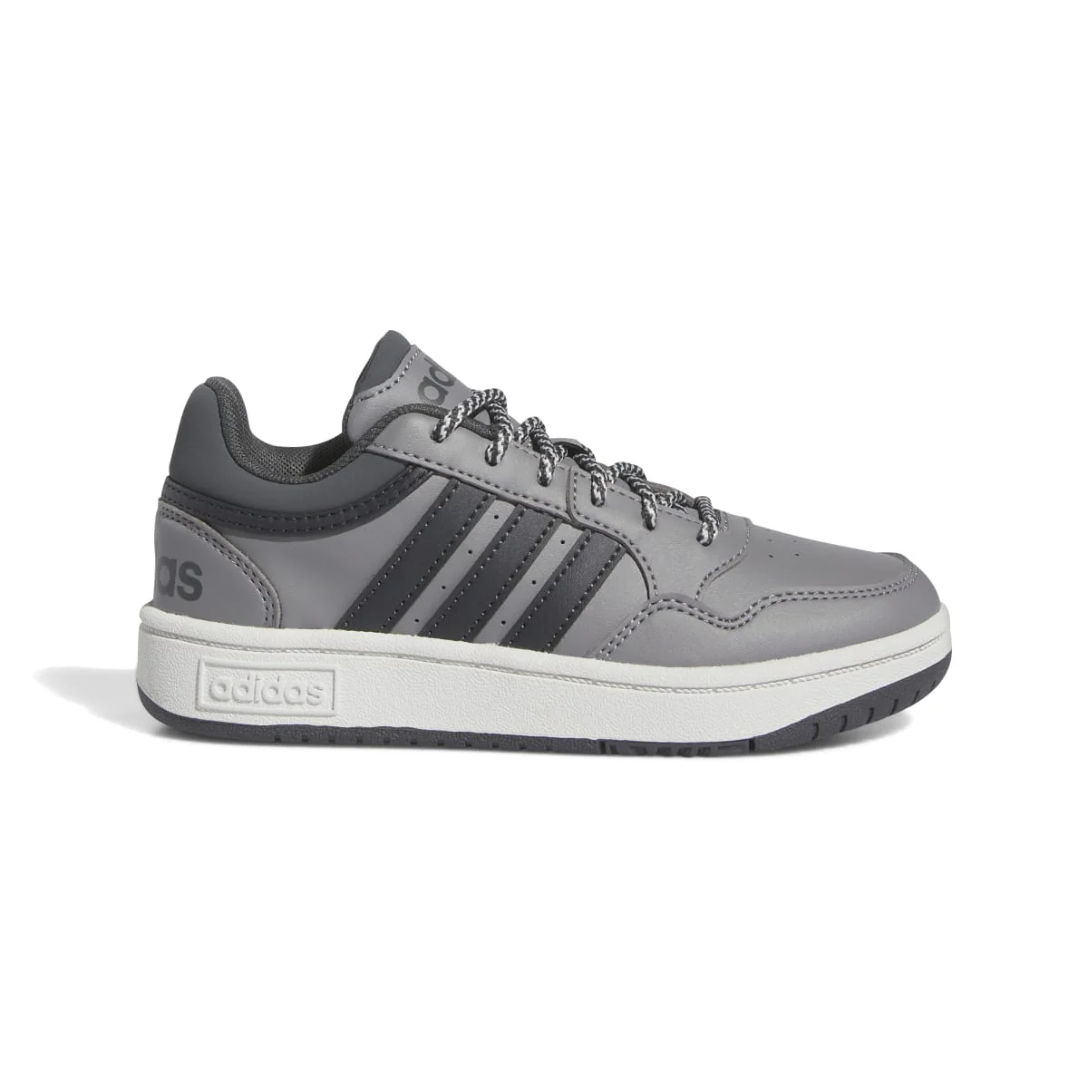 Sneakers grigie da ragazzo con design 3-stripes nero adidas Hoops 3.0 K - Image 2