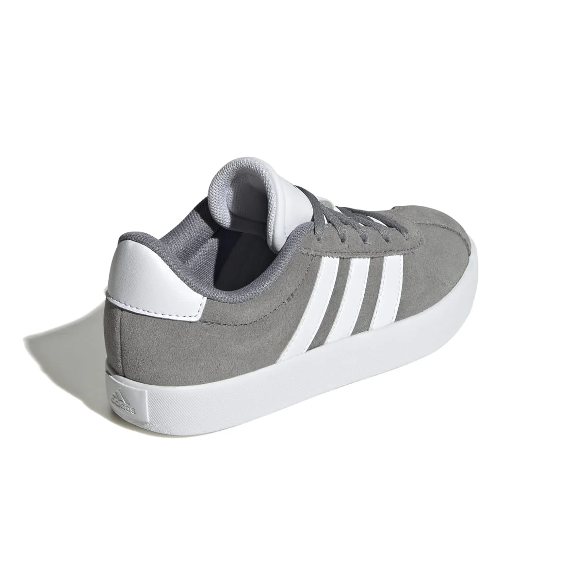 Sneakers grigie da ragazzo con strisce bianche adidas VL Court 3.0 K - Image 6