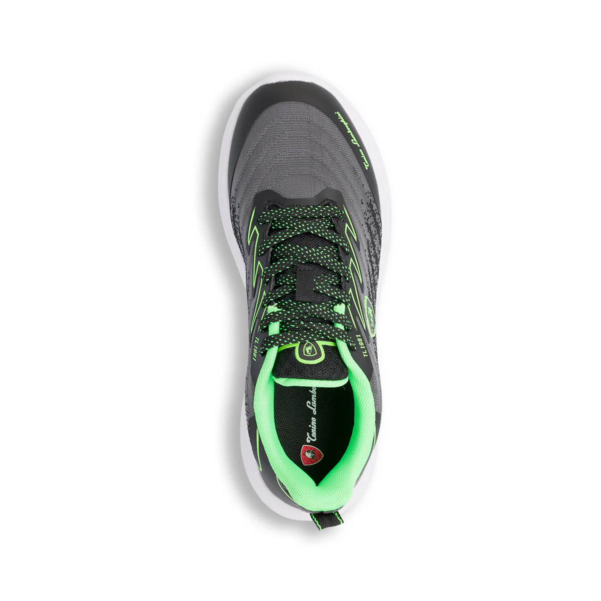 Sneakers grigie e nere con inserti verdi da ragazzo Tonino Lamborghini Raptorkick - Image 3