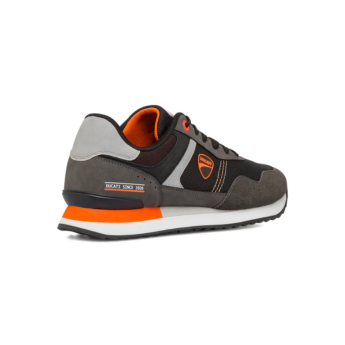 Sneakers grigie da Uomo con dettagli arancioni e logo Ducati - Image 3