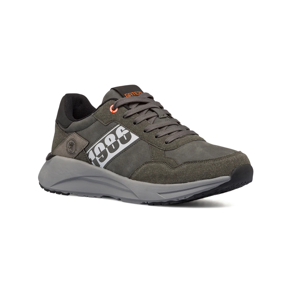 Sneakers grigie da uomo con dettagli bianchi e arancioni Gate 76 - Image 2