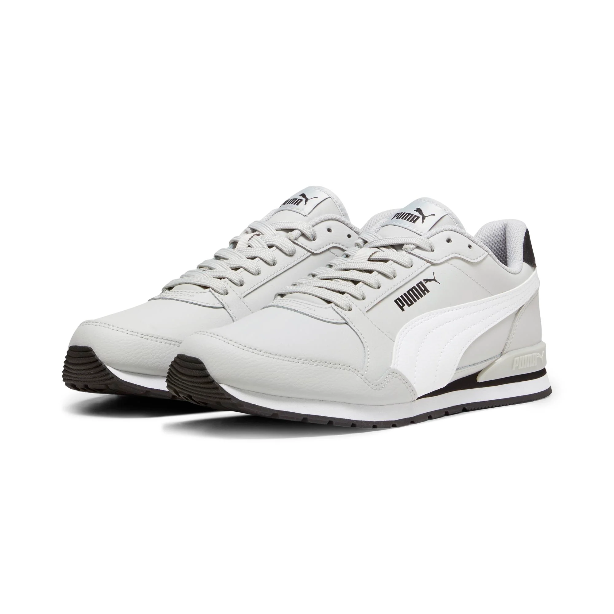 Sneakers grigie da uomo con dettagli bianchi e neri Puma ST Runner v3