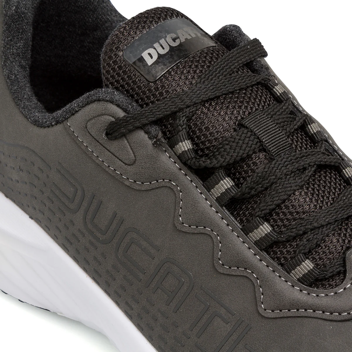 Sneakers grigie da uomo con dettagli in rilievo e logo Ducati Rain - Image 5