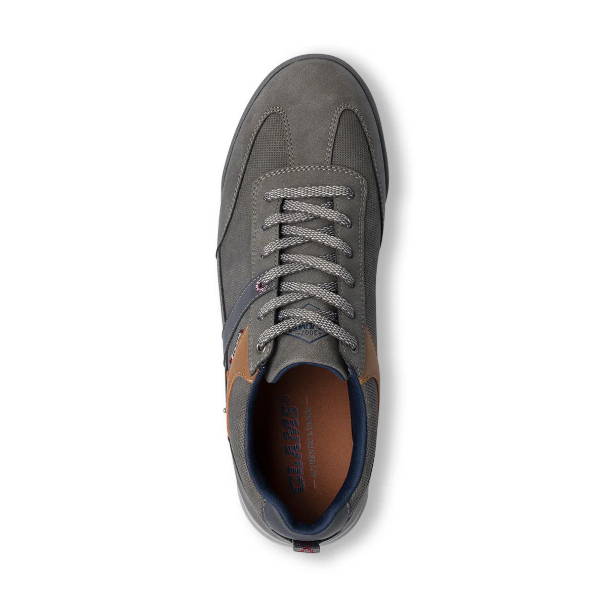 Sneakers grigie da uomo con dettagli marroni e blu Glams - Image 6