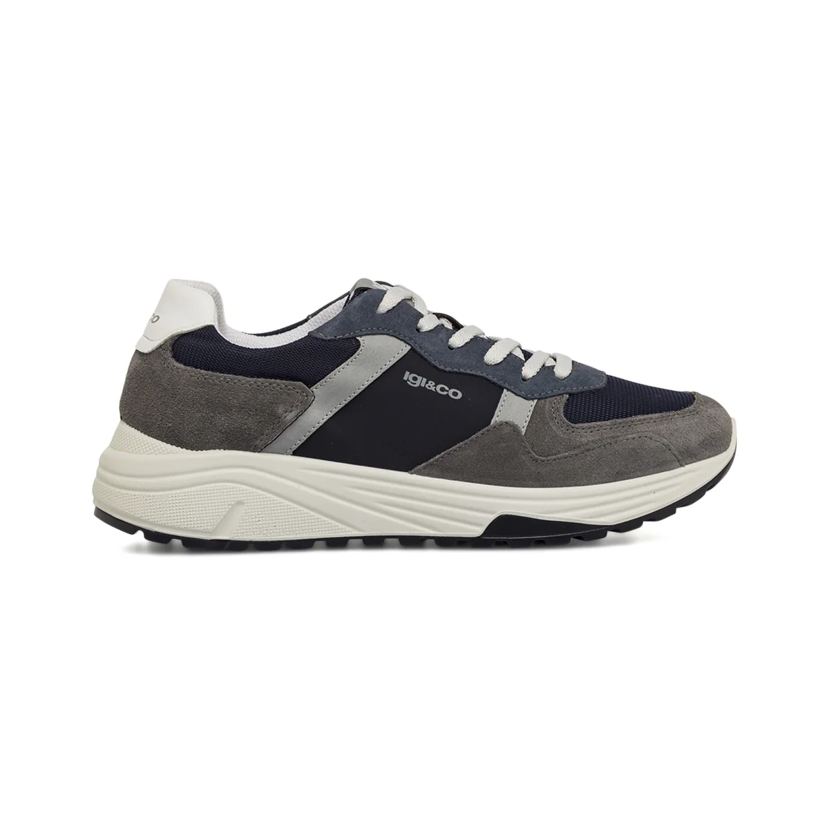 Sneakers grigie da Uomo con effetto scamosciato e Memory Foam Igi&Co
