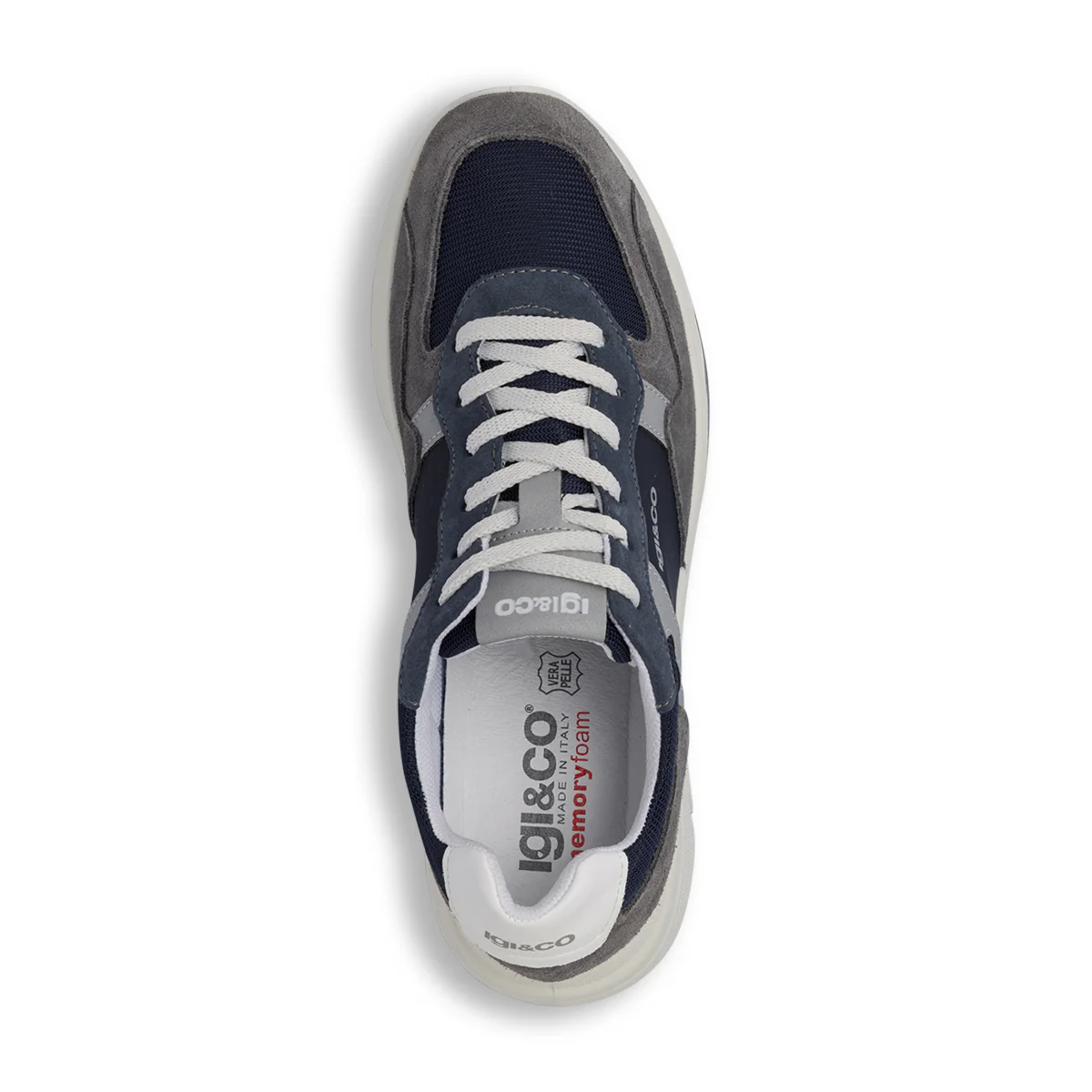 Sneakers grigie da Uomo con effetto scamosciato e Memory Foam Igi&Co - Image 6