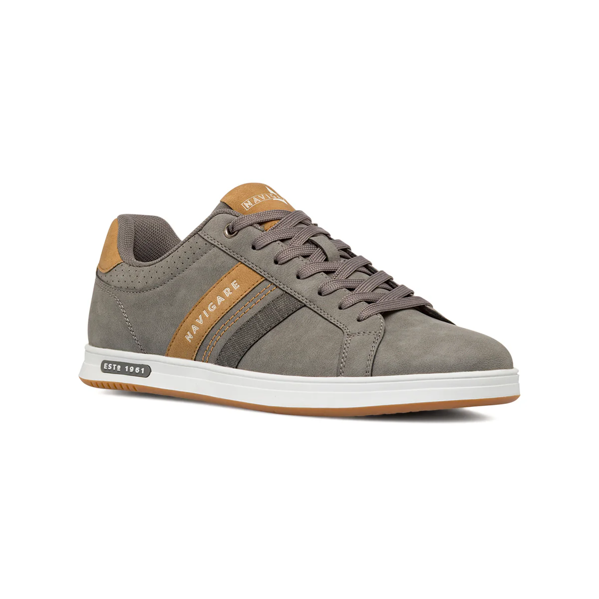 Sneakers grigie da Uomo con inserti Gialli Navigare - Image 2