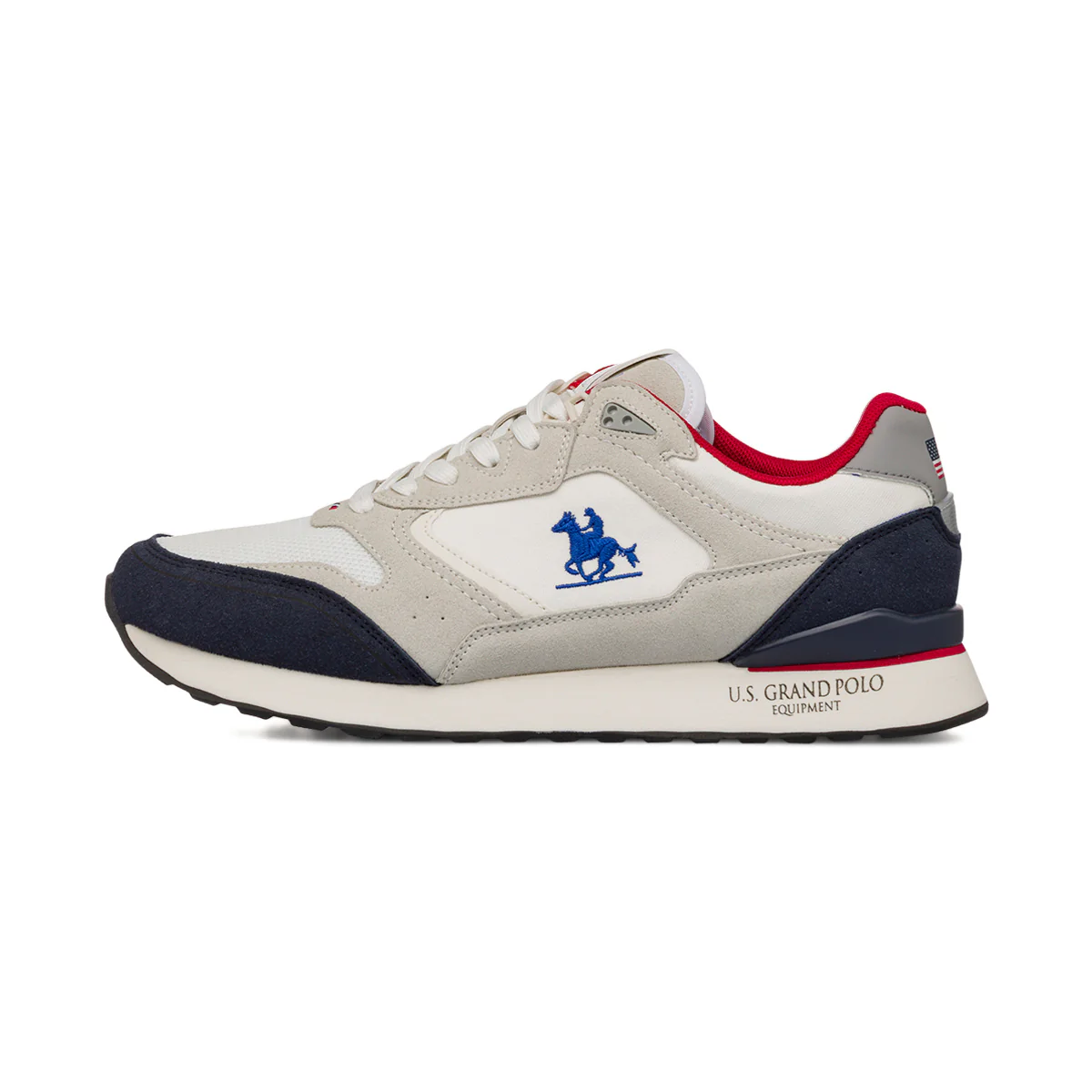 Sneakers grigie da Uomo con inserti in contrasto e logo U.S. Grand Polo