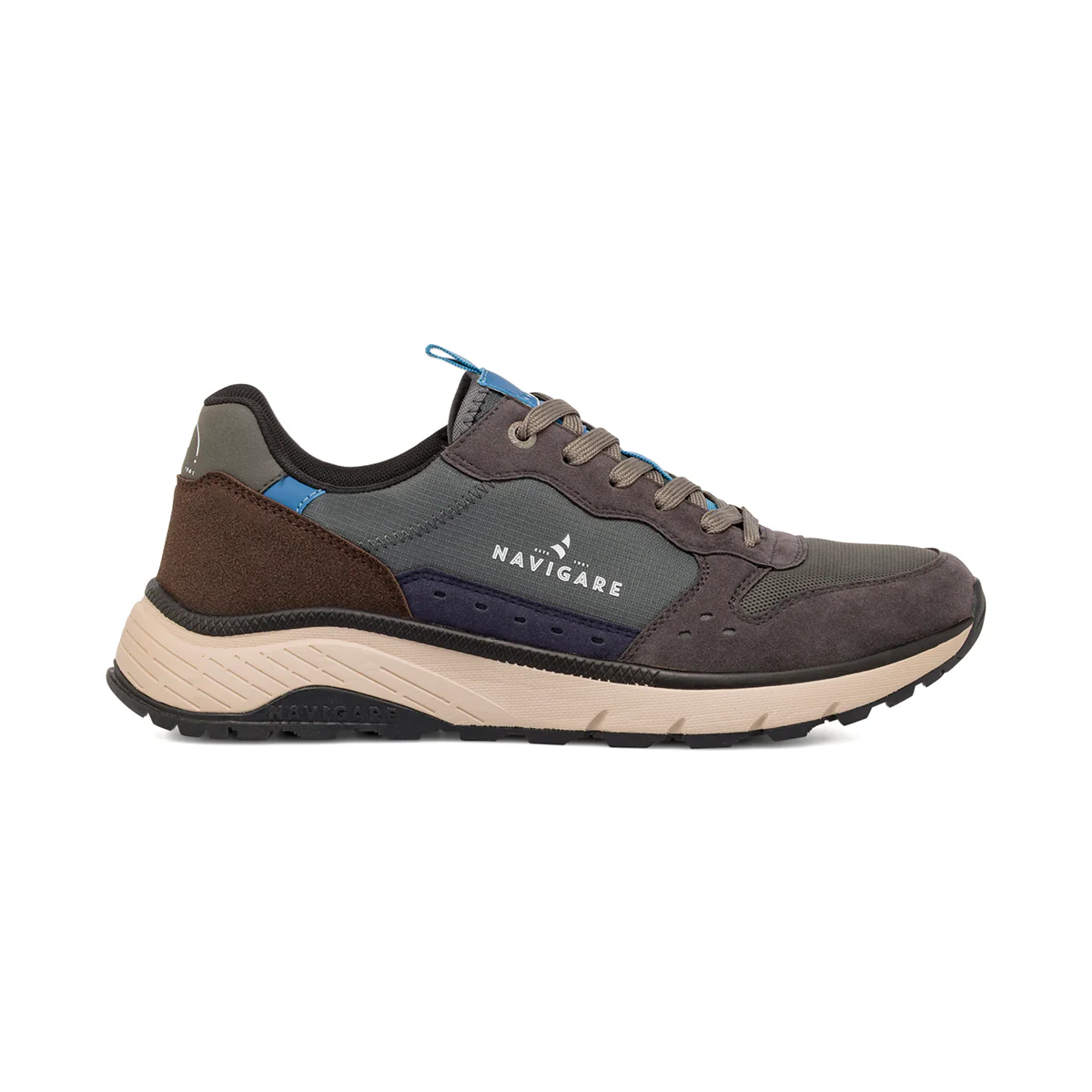 Sneakers grigie da Uomo con inserti Marroni Navigare