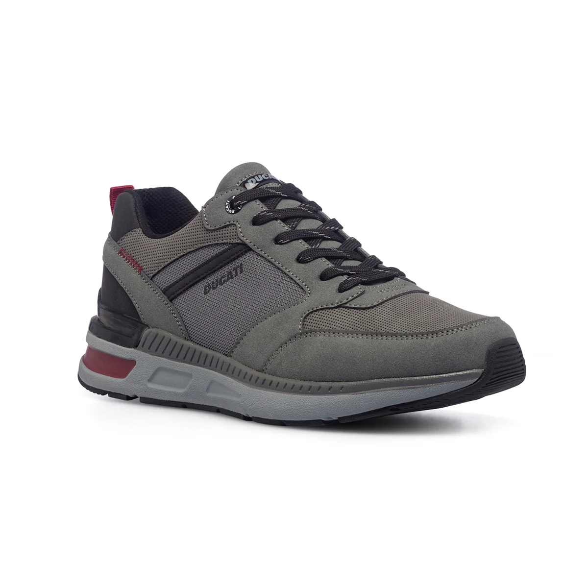 Sneakers grigie da uomo con logo laterale Ducati - Image 2