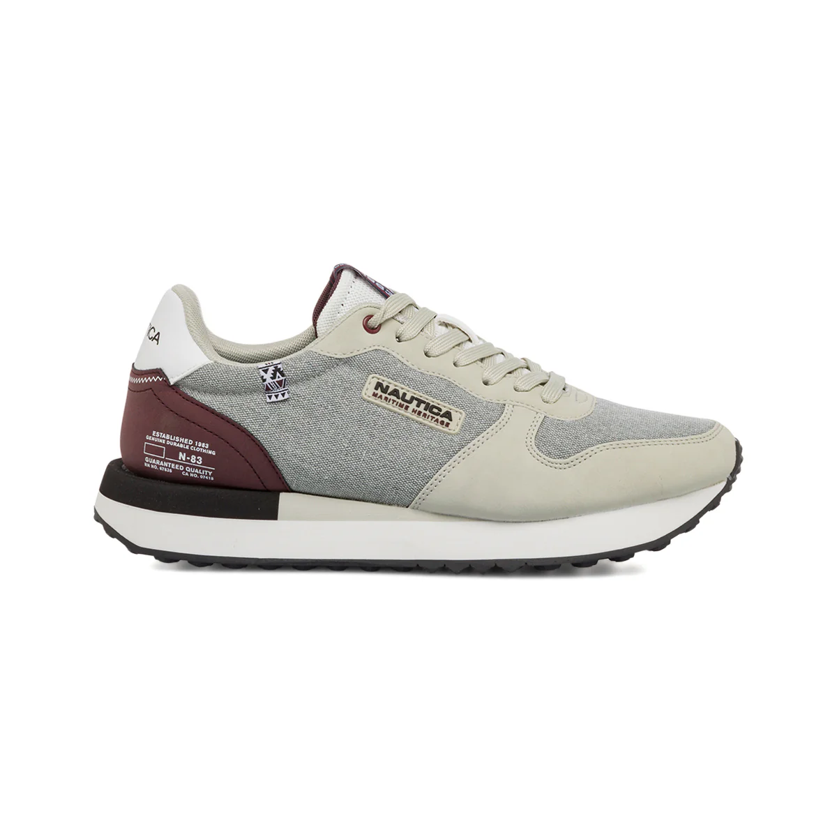 Sneakers grigie da uomo con logo laterale Nautica Istak Cvs