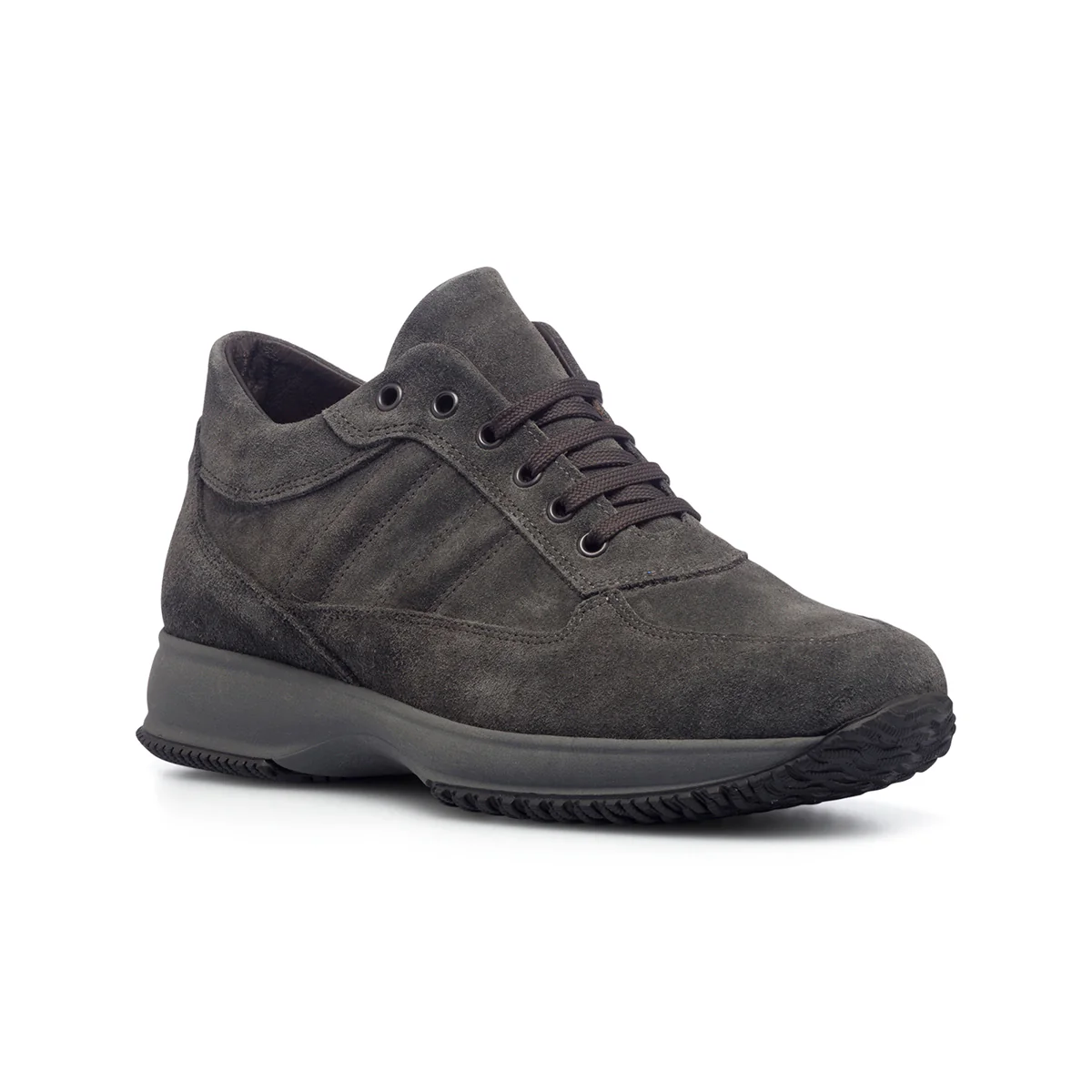 Sneakers grigie da uomo in pelle scamosciata Primopiano - Image 2