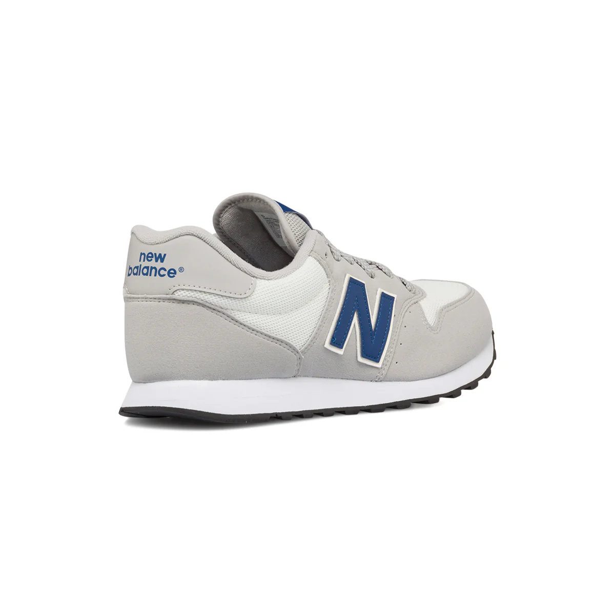 Sneakers grigie e bianche da uomo in mesh traspirante con dettagli blu New Balance 500 - Image 3