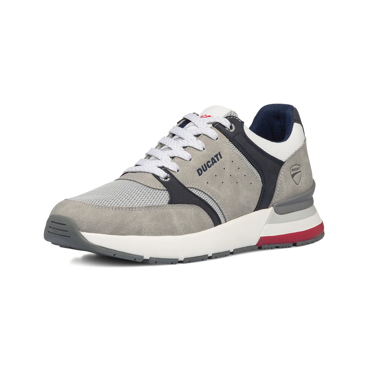 Sneakers grigie e blu da uomo con logo laterale Ducati - Image 2