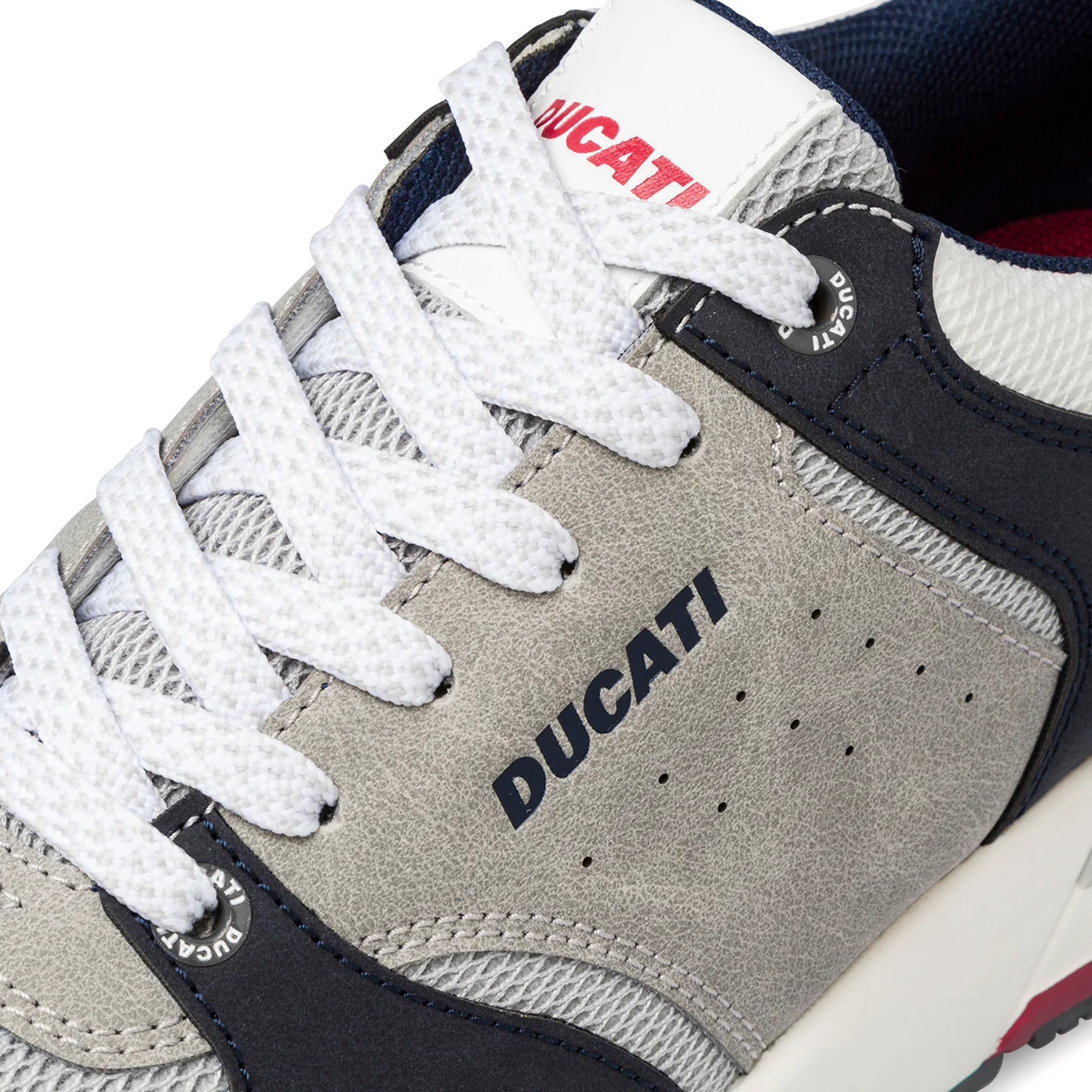 Sneakers grigie e blu da uomo con logo laterale Ducati - Image 6