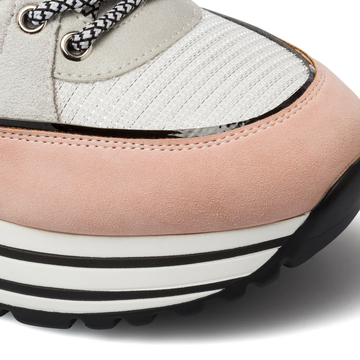 Sneakers grigie e rosa da donna con zeppa 5 cm Lora Ferres - Image 10