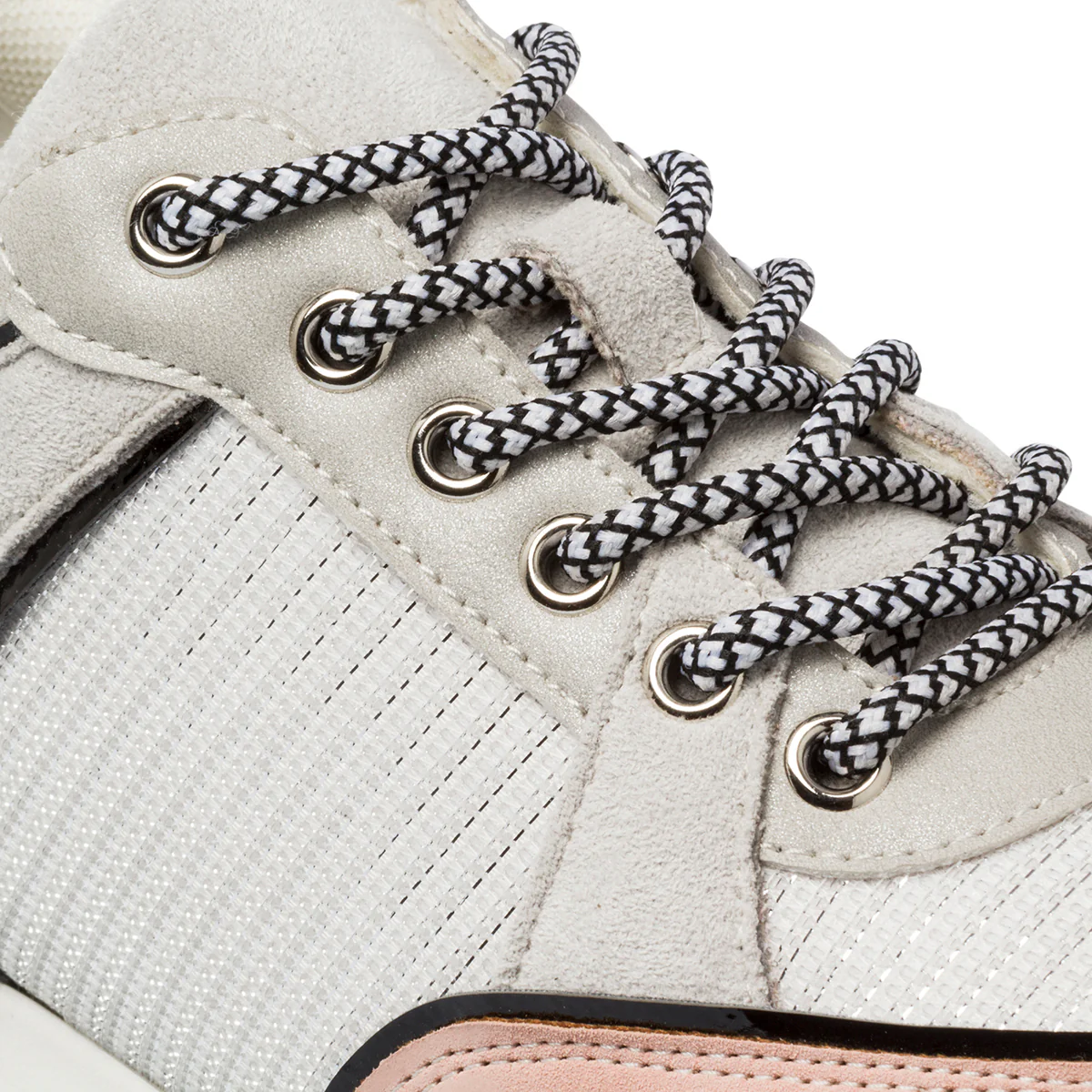 Sneakers grigie e rosa da donna con zeppa 5 cm Lora Ferres - Image 11