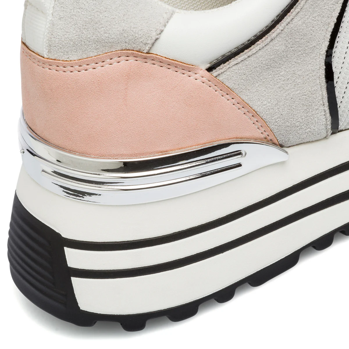 Sneakers grigie e rosa da donna con zeppa 5 cm Lora Ferres - Image 12