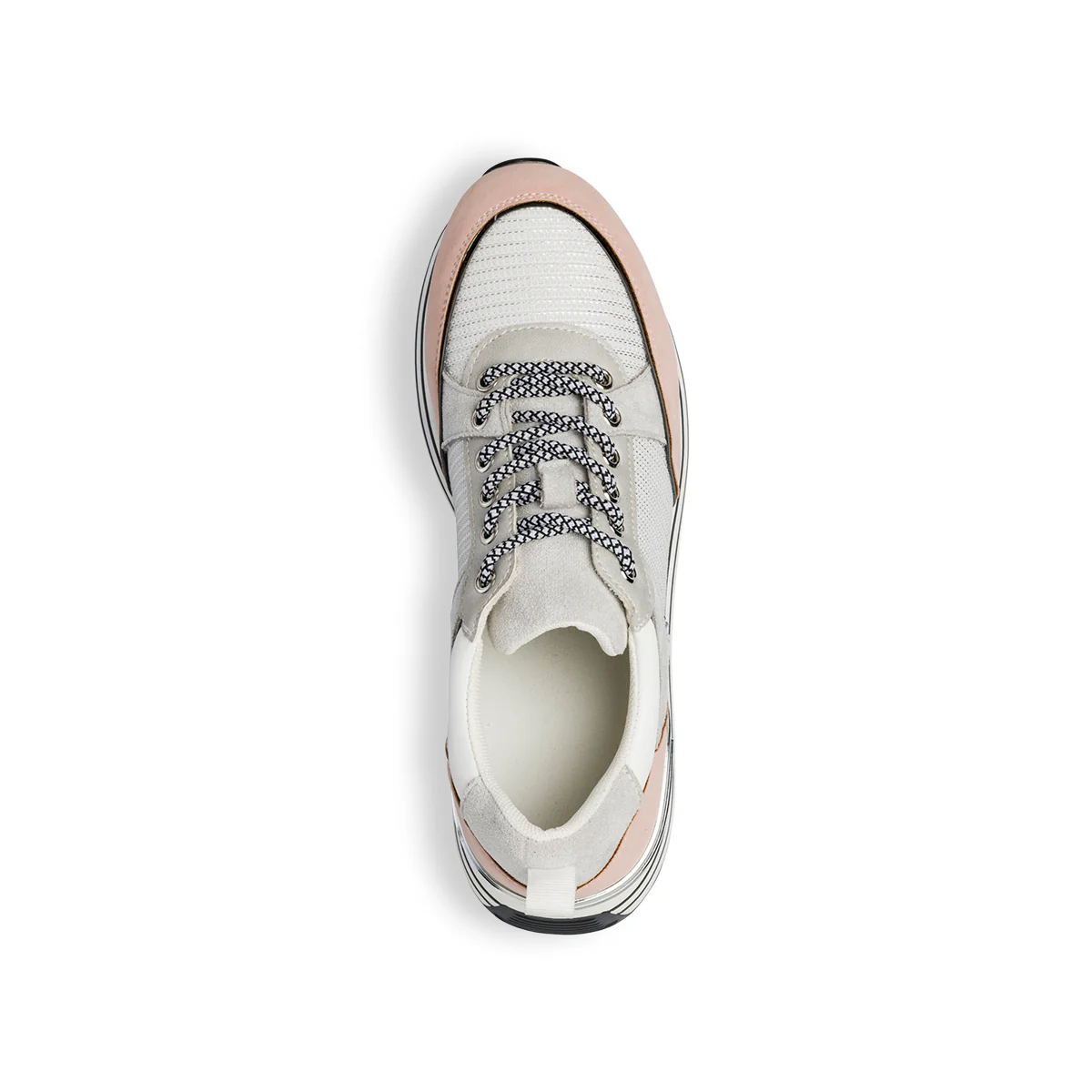 Sneakers grigie e rosa da donna con zeppa 5 cm Lora Ferres - Image 13