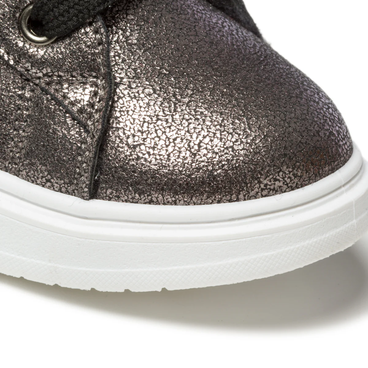 Sneakers grigie effetto laminato con pelo 10 Baci - Image 5
