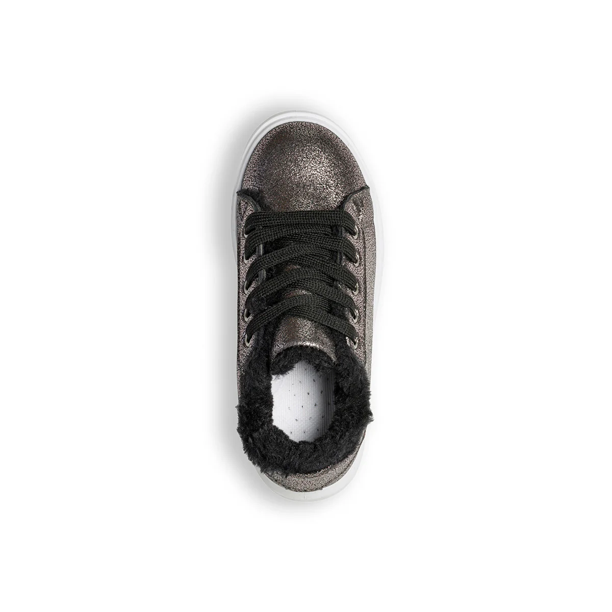 Sneakers grigie effetto laminato con pelo 10 Baci - Image 8