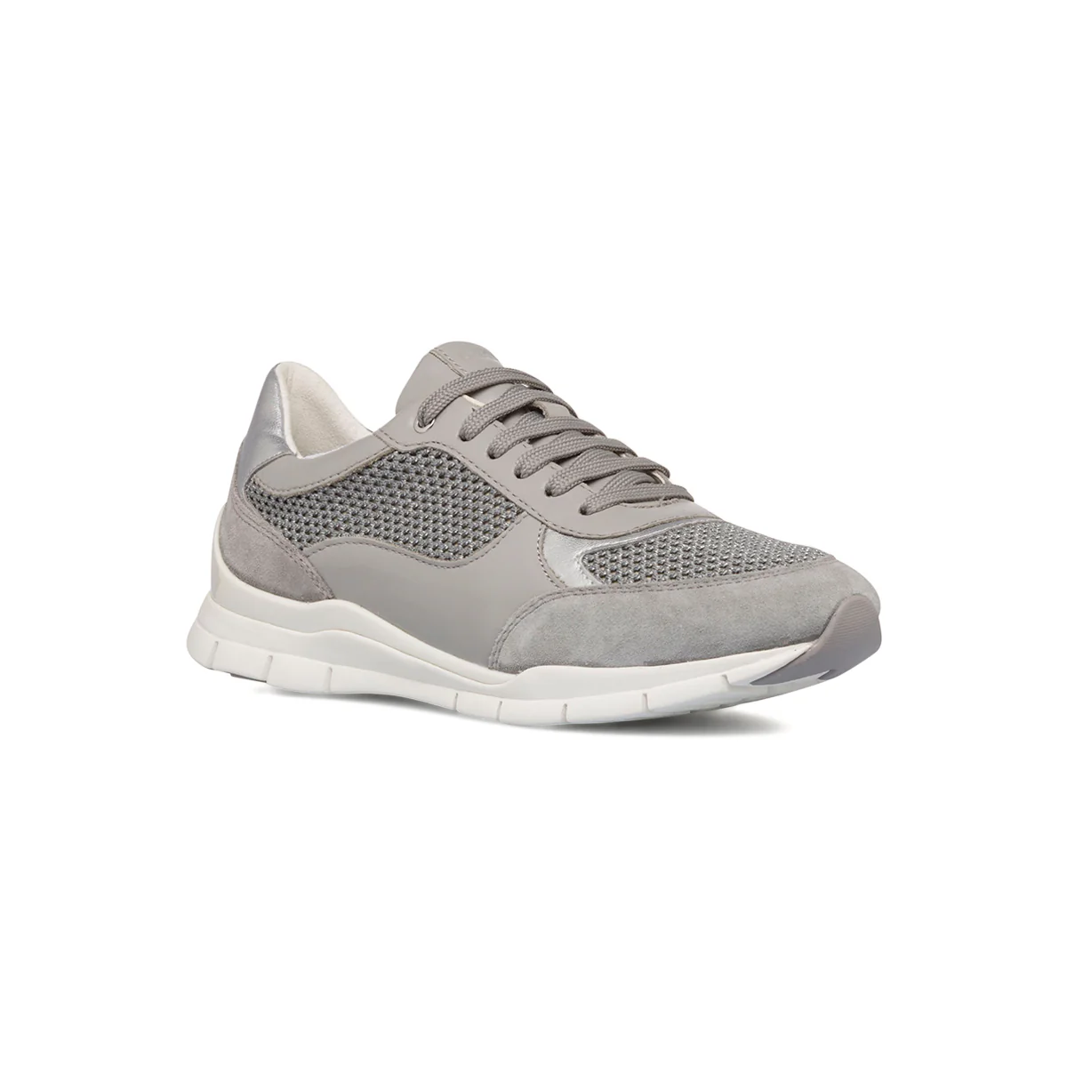 Sneakers grigie in pelle e mesh da donna Geox Sukie - Image 2