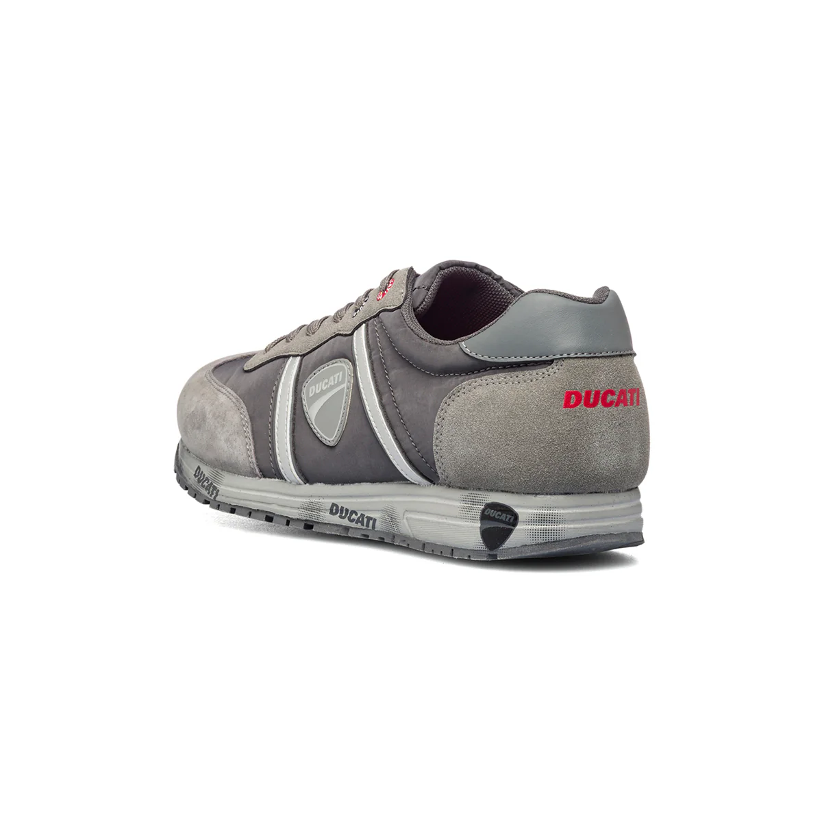 Sneakers grigie in pelle scamosciata con logo laterale Ducati - Image 3