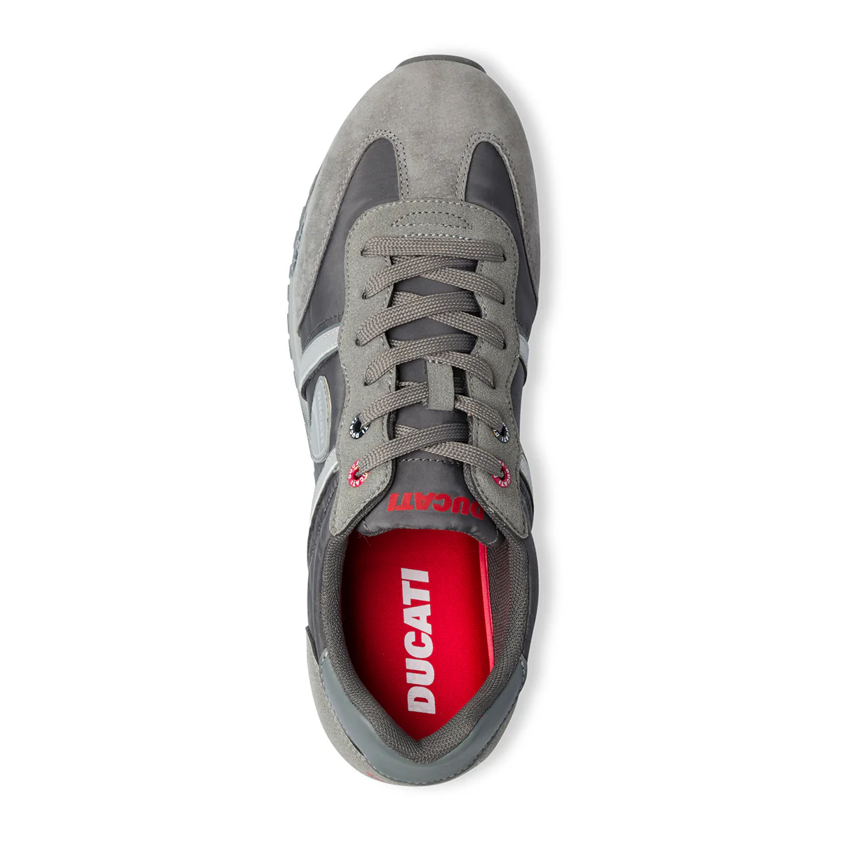 Sneakers grigie in pelle scamosciata con logo laterale Ducati - Image 8