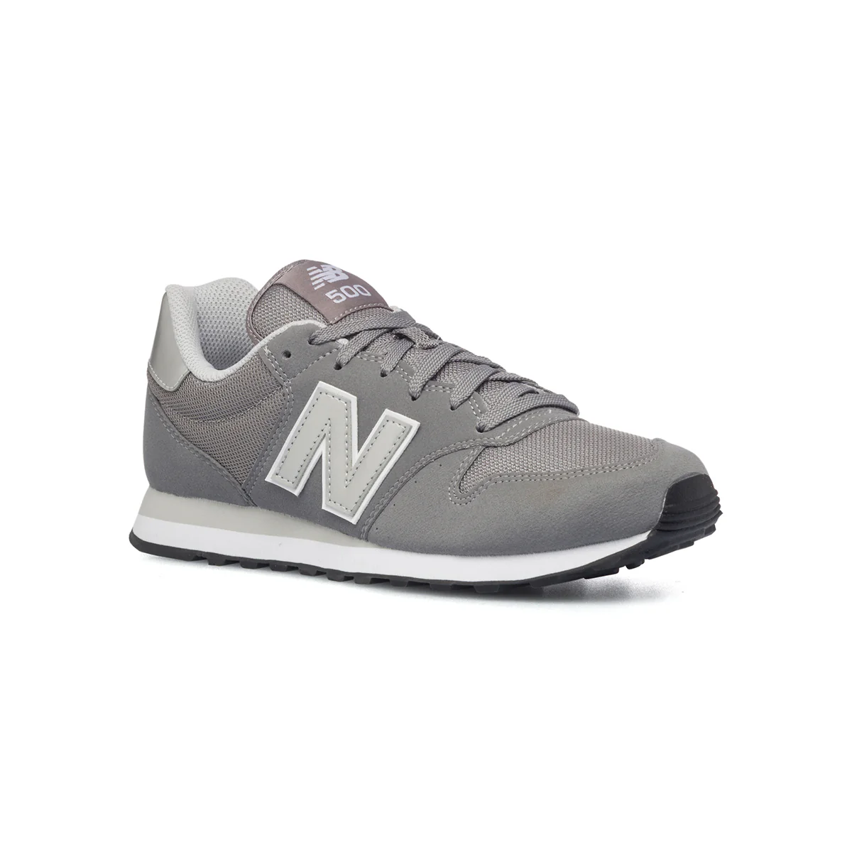 Sneakers grigie in similpelle e tessuto con logo argento New Balance 500 - Image 2