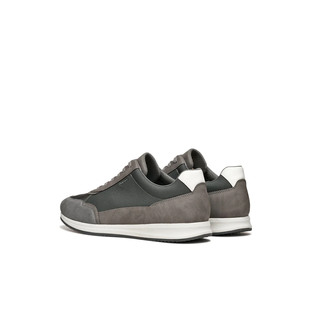 Sneakers grigie Uomo con dettagli effetto scamosciato traspirante Geox - Image 2