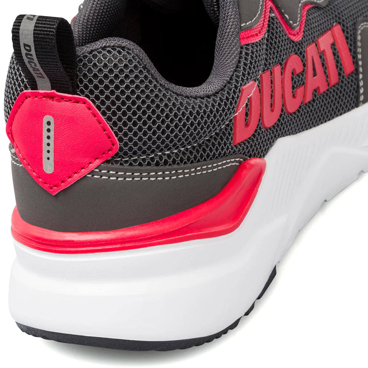 Sneakers grigio scuro da uomo con dettagli in rosso e nero Ducati Passo - Image 8