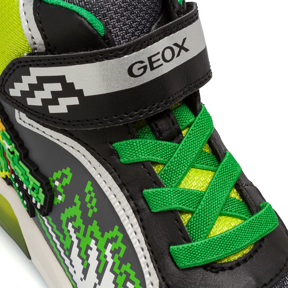 Sneakers high-top da bambino nere con luci LED e drago Geox - Image 3